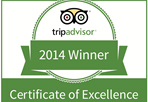 TripAdvisor's Certificate of Excellence 2014 - הרודס ים המלח